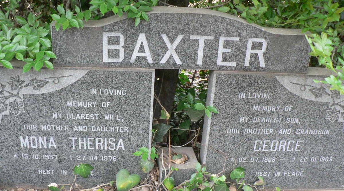 BAXTER George 1968-1989 &amp; Mona Therisa 1937-1976