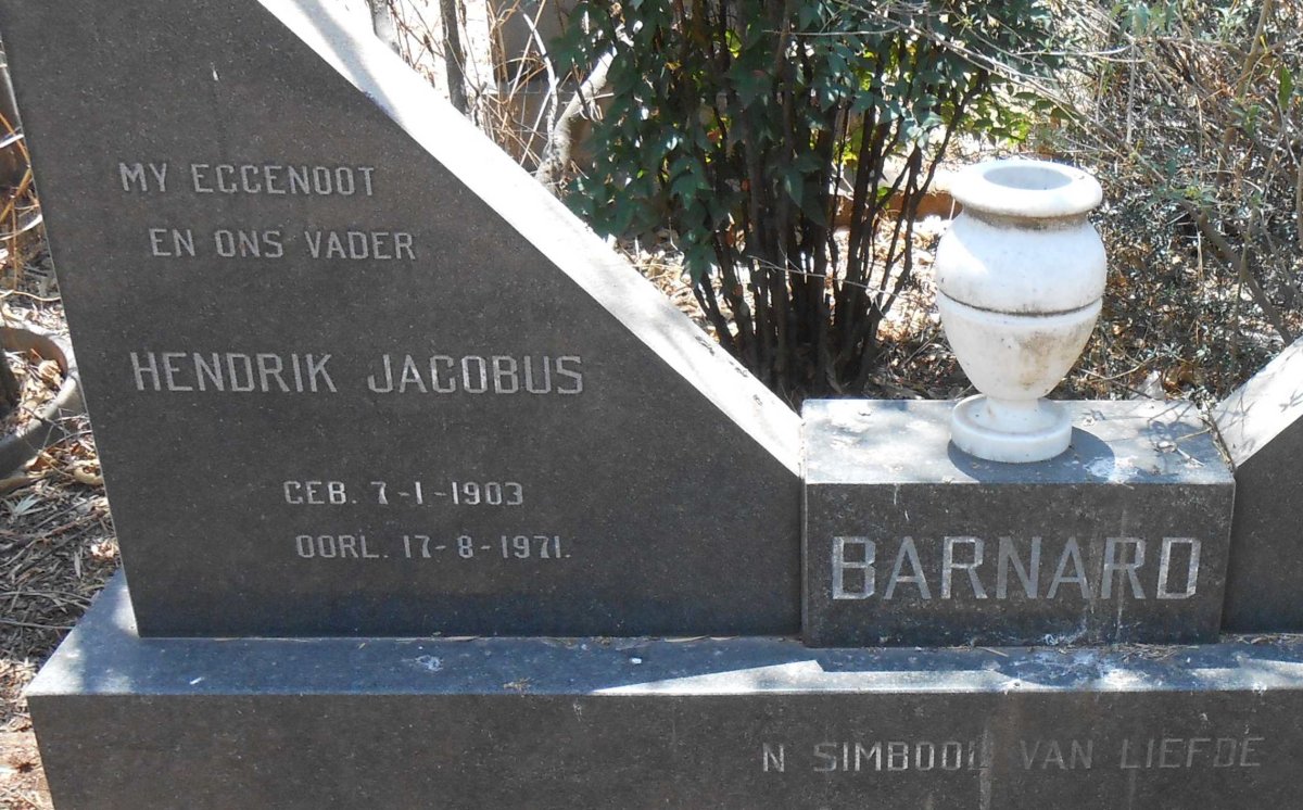 BARNARD Hendrik Jacobus 1903-1971