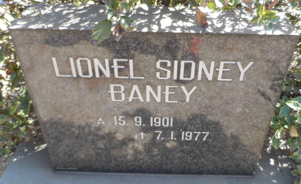 BANEY Lionel Sidney 1901-1977