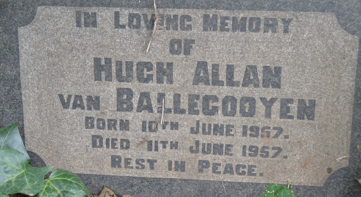 BALLEGOOYEN Hugh Allan, van 1957-1957