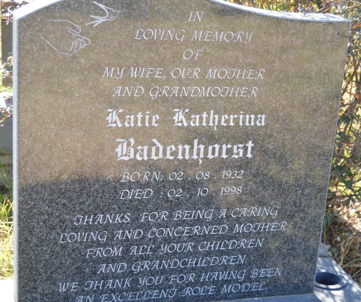 BADENHORST Katie Katherina 1932-1998