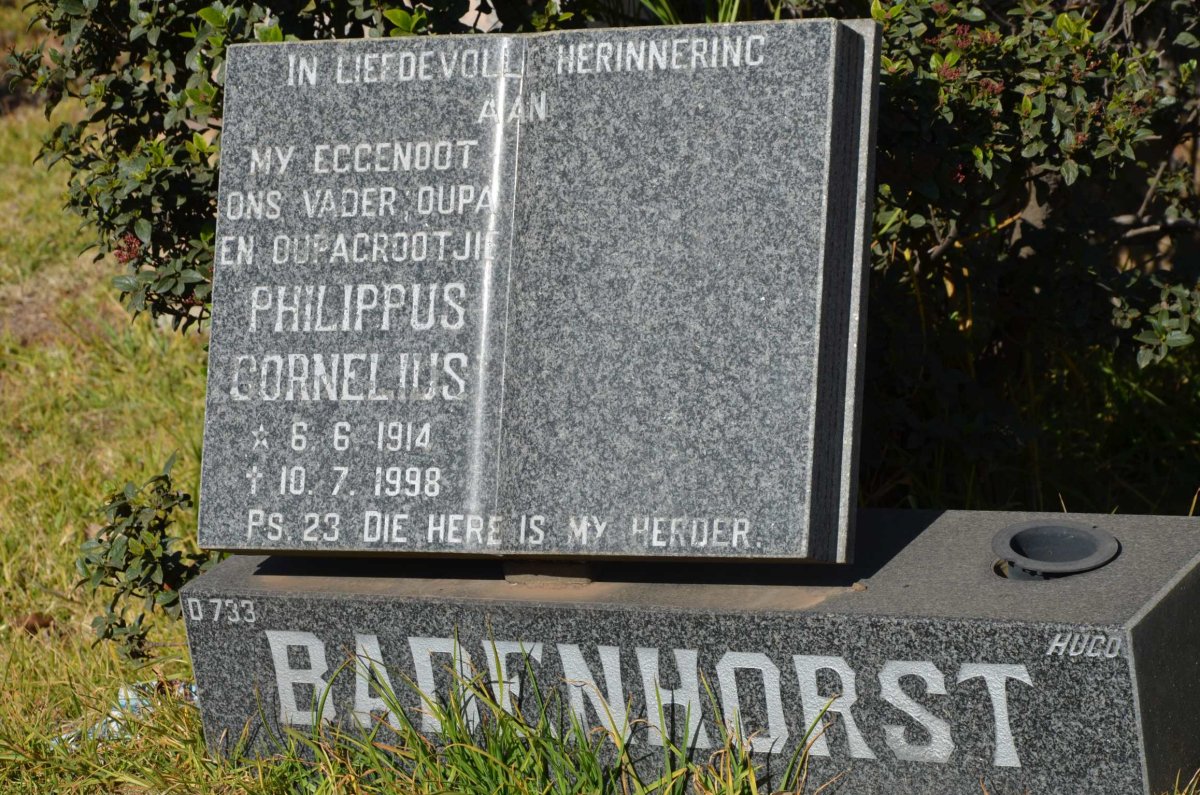 BADENHORST Philippus Cornelius 1914-1998