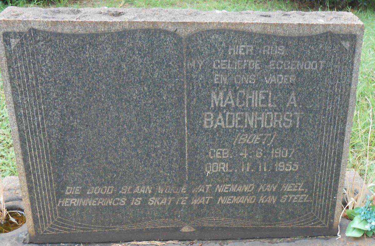 BADENHORST Machiel A. 1907-1955
