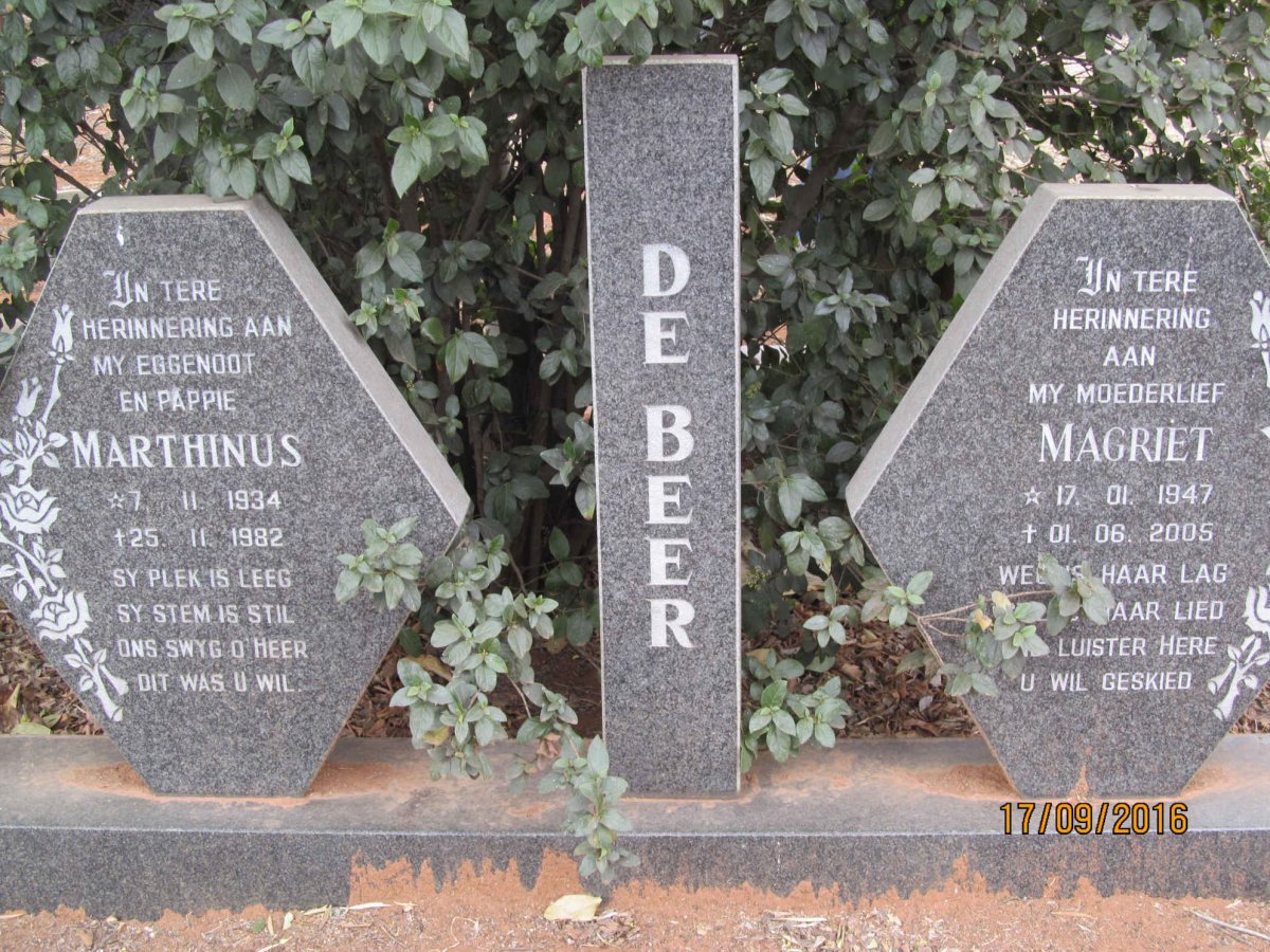 BEER Marthinus, de 1934-1982 &amp; Magriet 1947-2005
