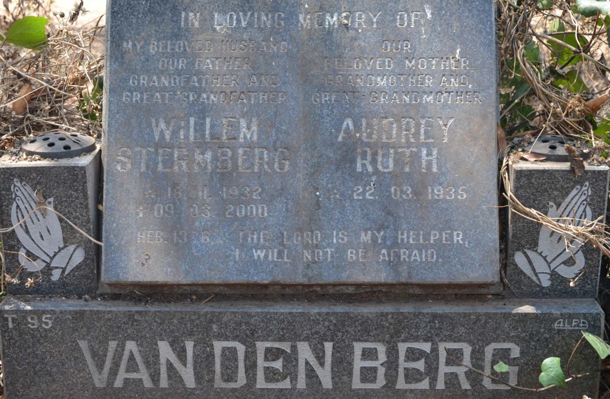 BERG Willem Stemberg, van den 1932-2000 &amp; Audrey Ruth 1935-