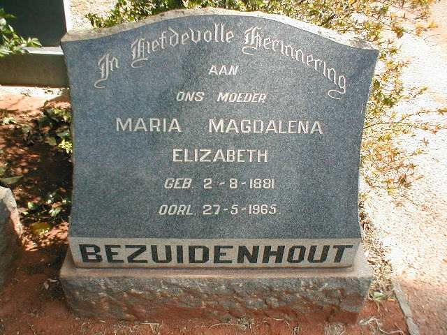 BEZUIDENHOUT Maria Magdalena Elizabeth 1881-1965
