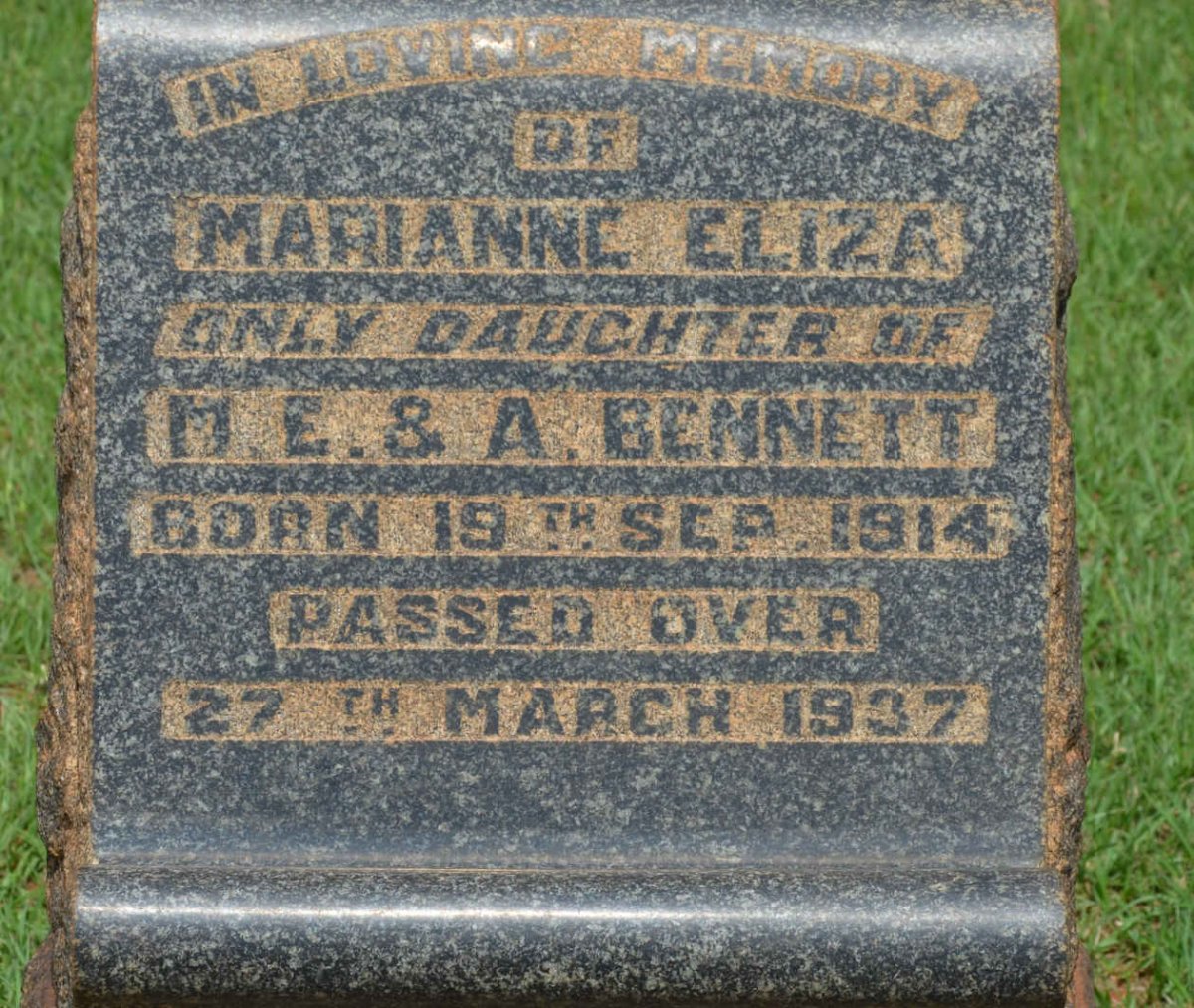 BENNETT Marianne Eliza 1914-1937
