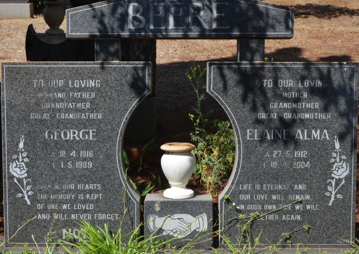BEERE George 1916-1998 &amp; Elaine Alma 1912-2004