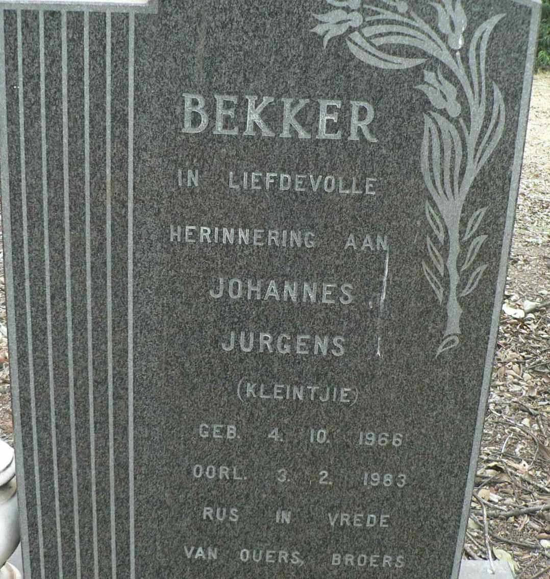 BEKKER Johannes Jurgens 1966-1983