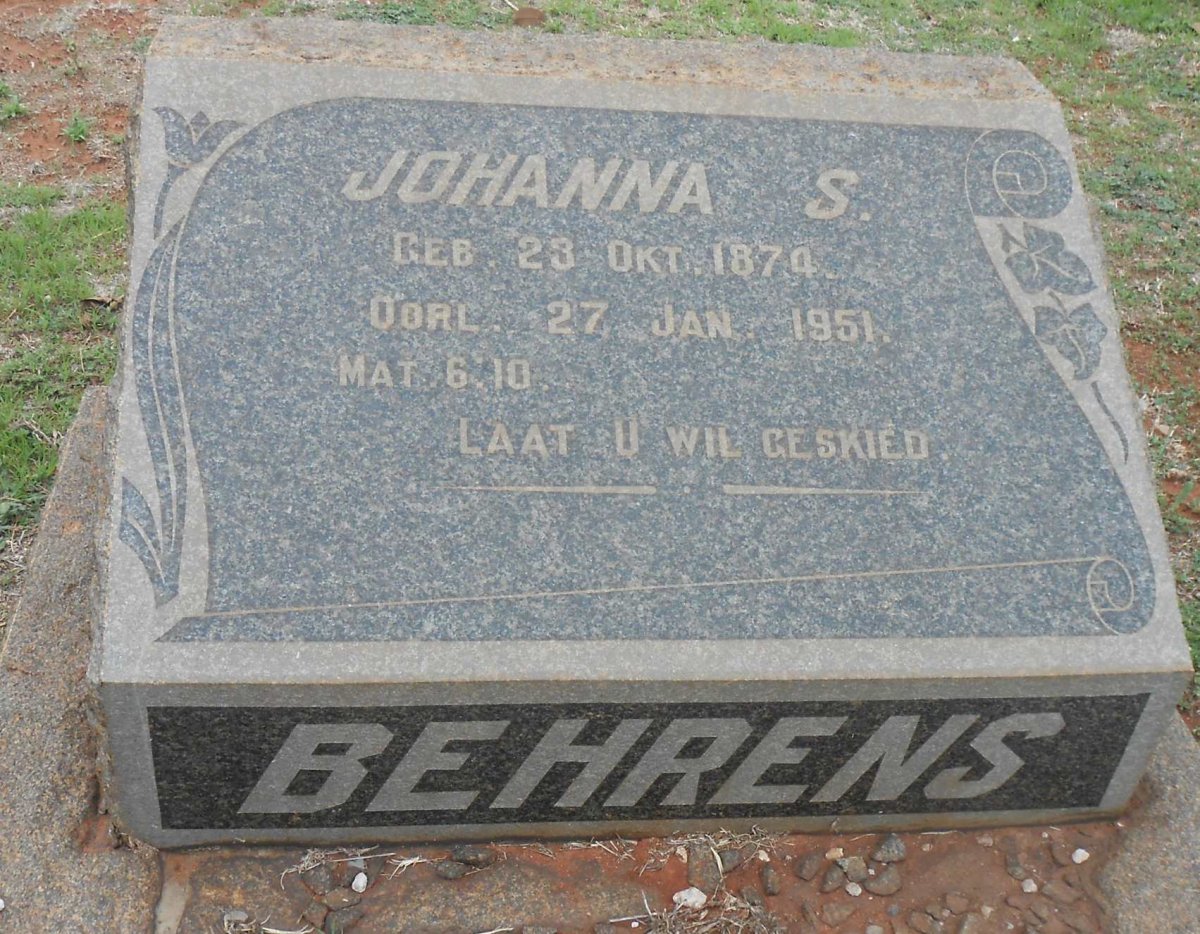 BEHRENS Johanna S. 1874-1951