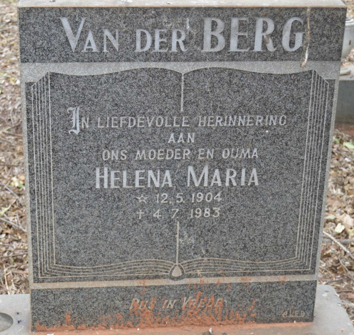 BERG Helena Maria, van der 1904-1983