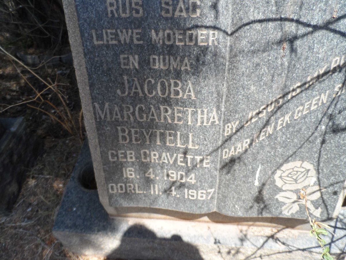 BEYTELL Jacoba Margaretha GRAVETTE 1904-1967