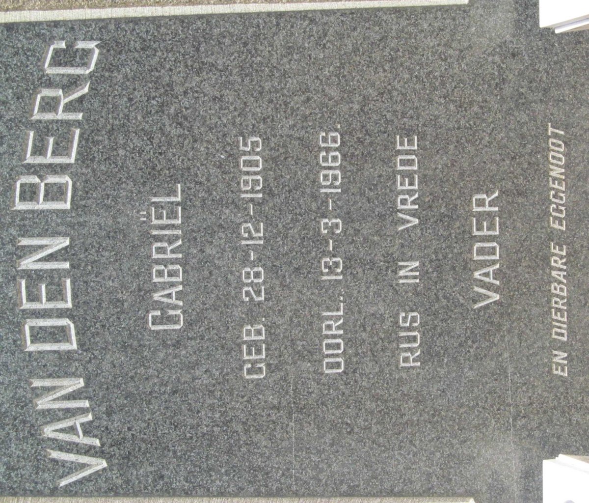 BERG Gabriël, van den 1905-1966