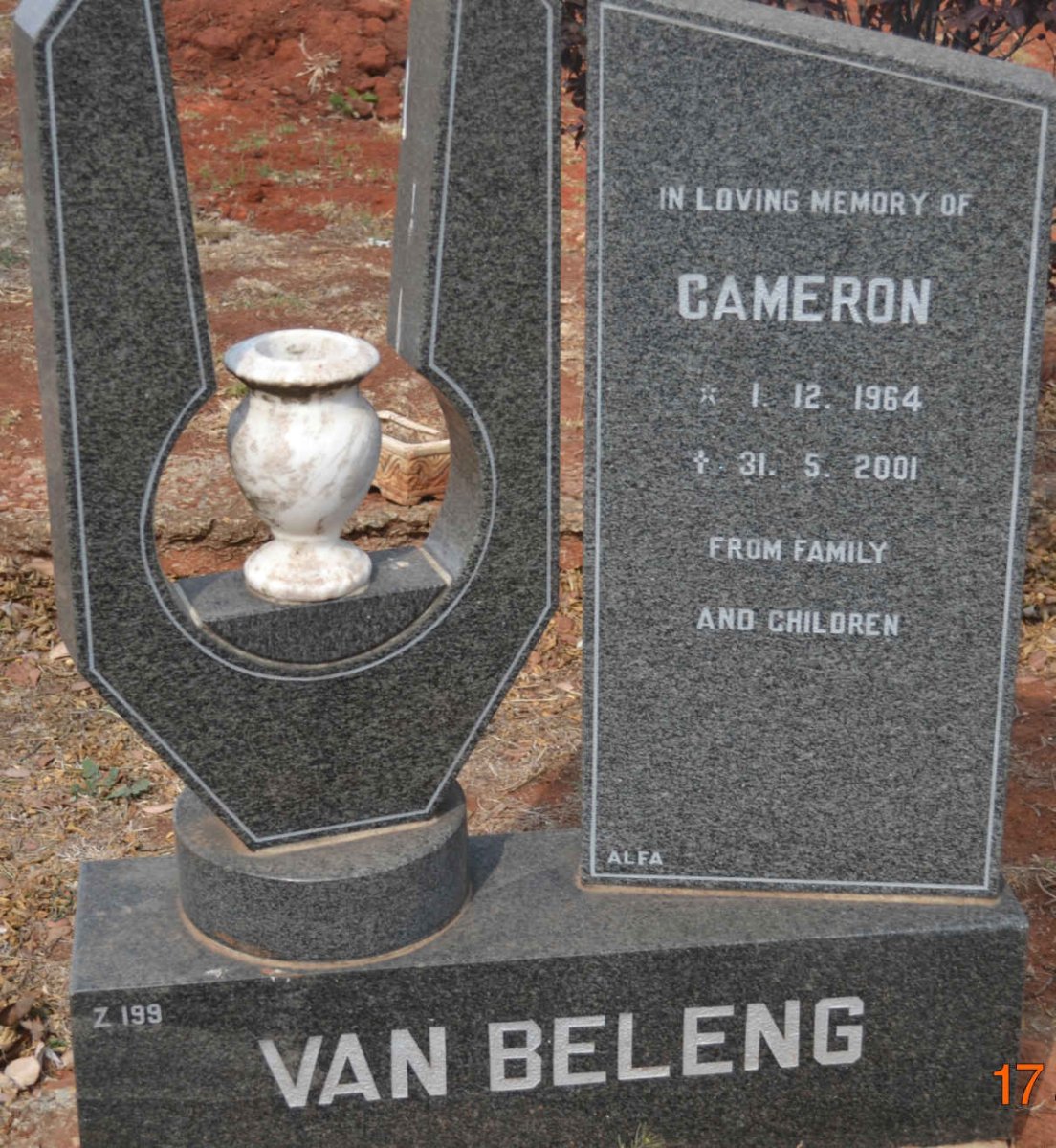 BELENG Cameron, van 1964-2001