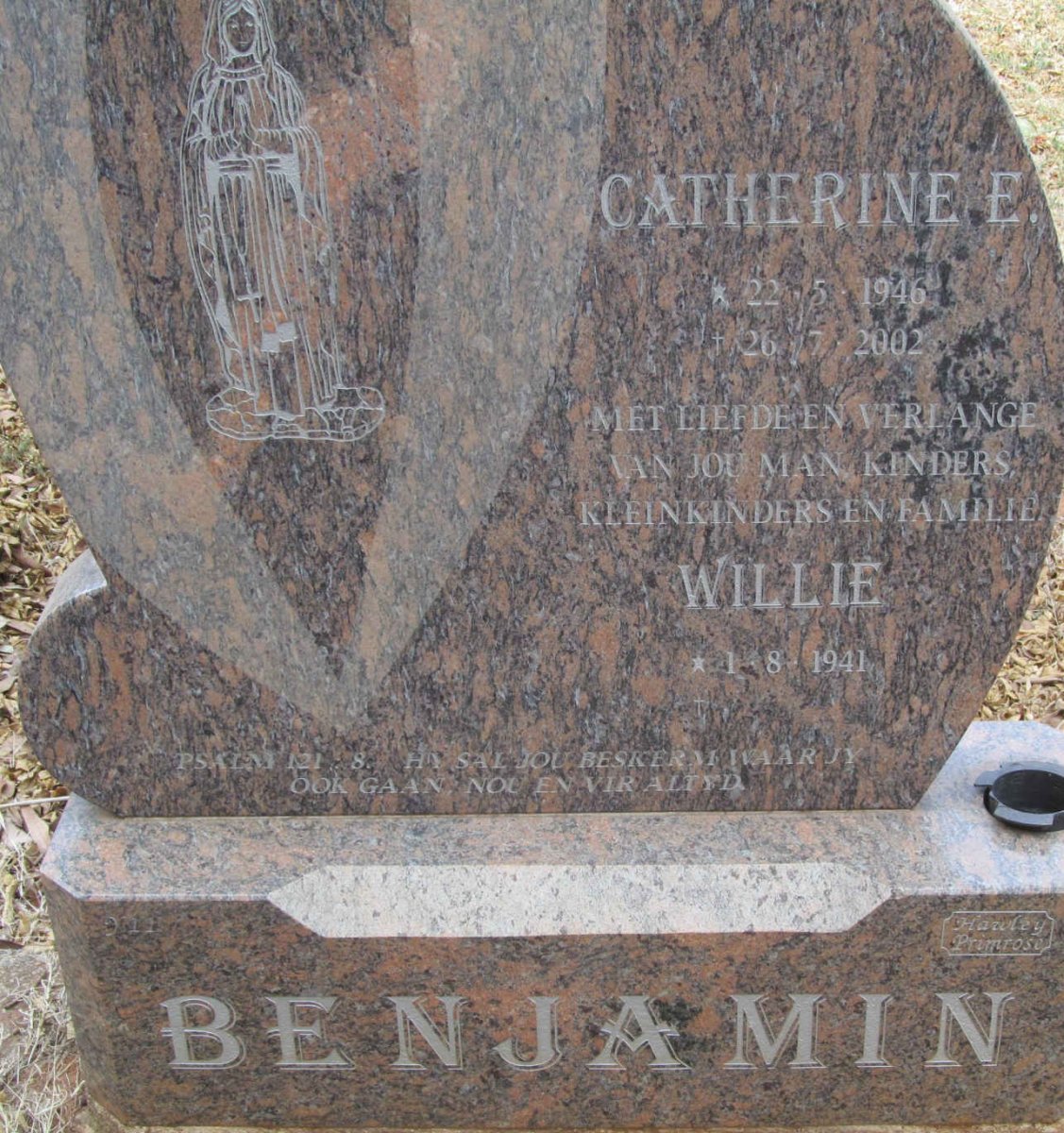 BENJAMIN Willie 1941- &amp; Catherine E. 1946-2002