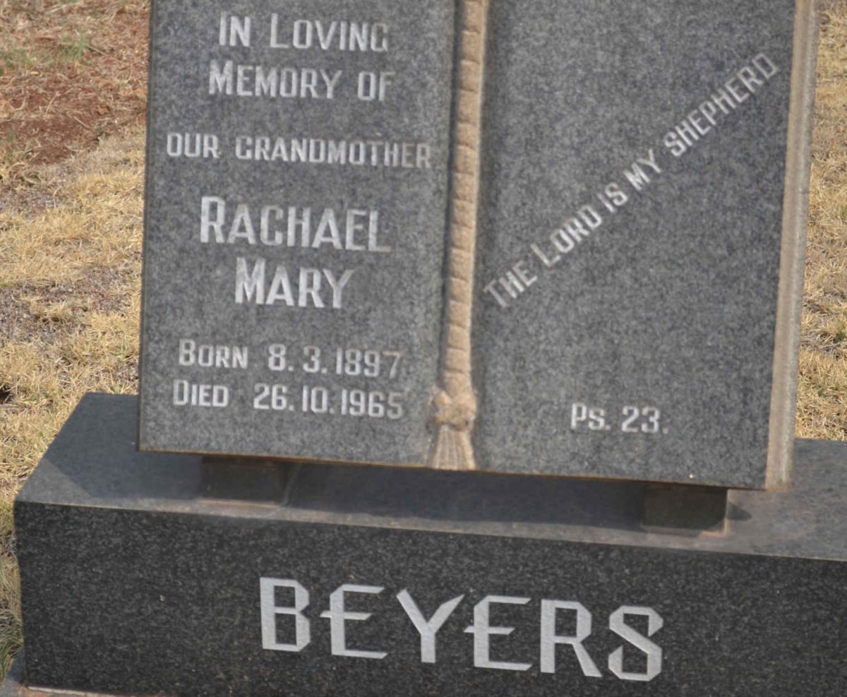 BEYERS Rachel Mary 1897-1965