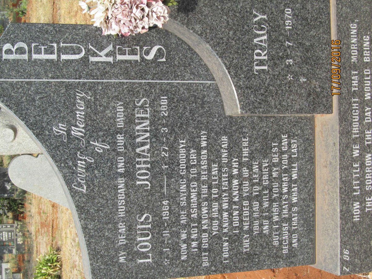 BEUKES Louis Johannes 1964-2001 :: BEUKES Tracy 1970-