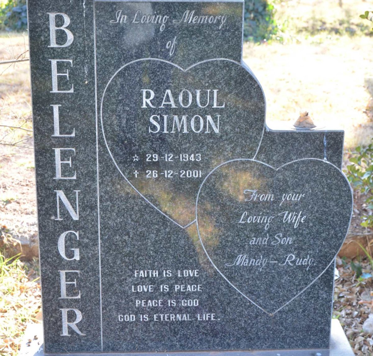 BELENGER Raoul Simon 1943-2001