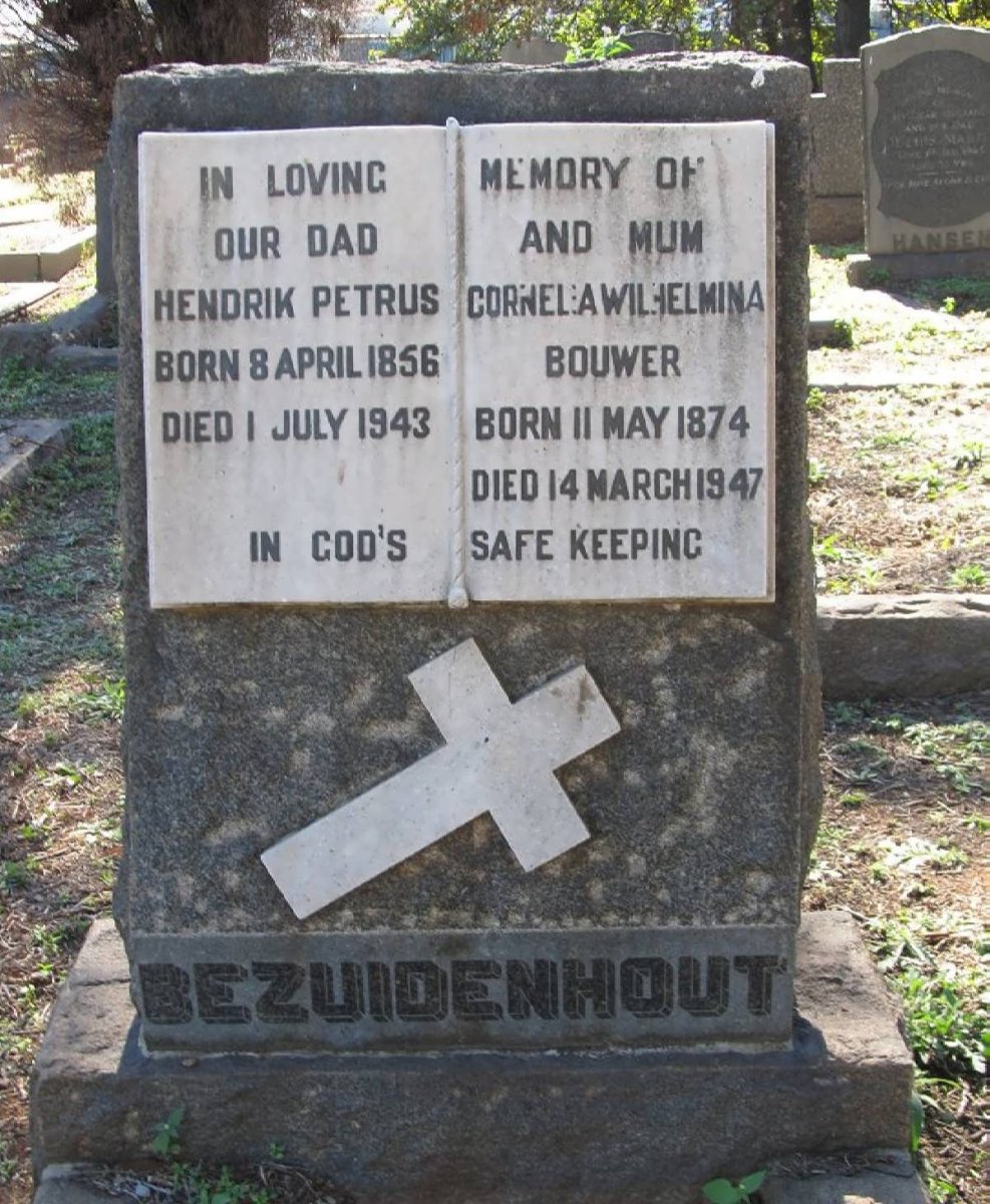 BEZUIDENHOUT Hendrik Petrus 1856-1943 &amp; Cornelia Wilhelmina BOUWER 1874-1947