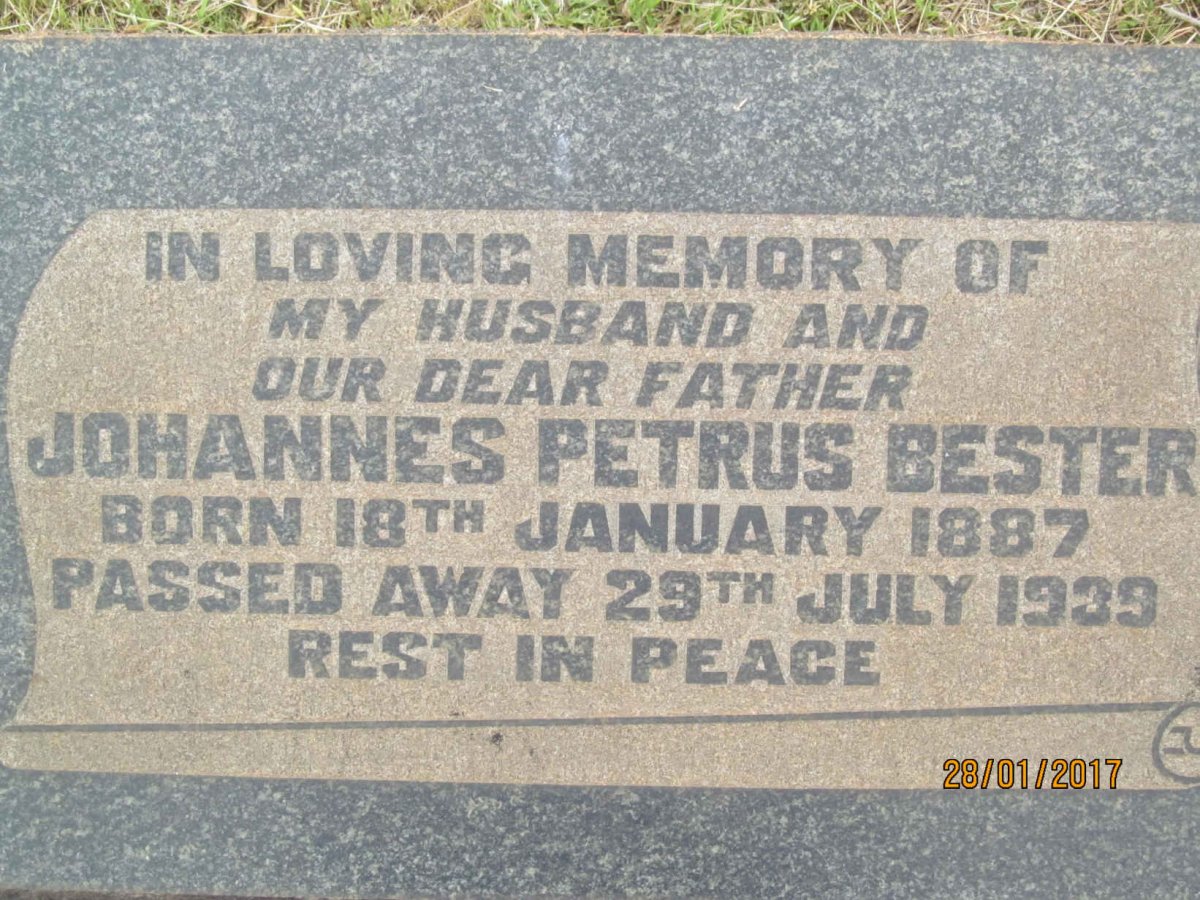 BESTER Johannes Petrus 1887-1939