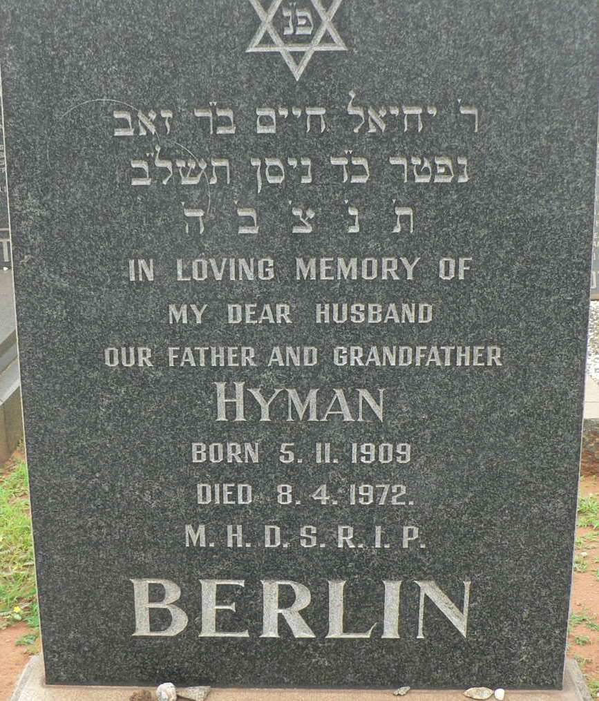BERLIN Hyman 1909-1972