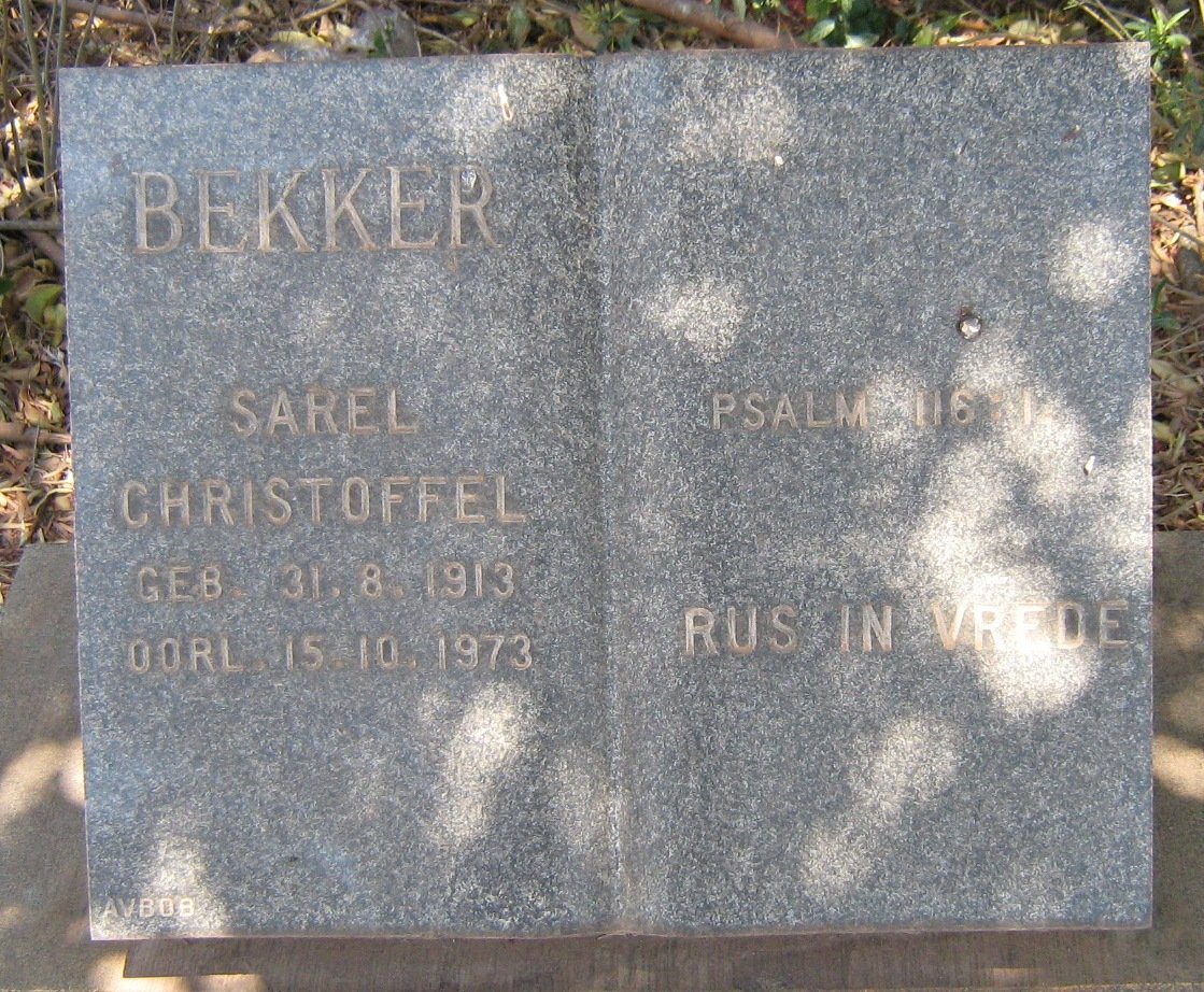 BEKKER Sarel Christoffel 1913-1973