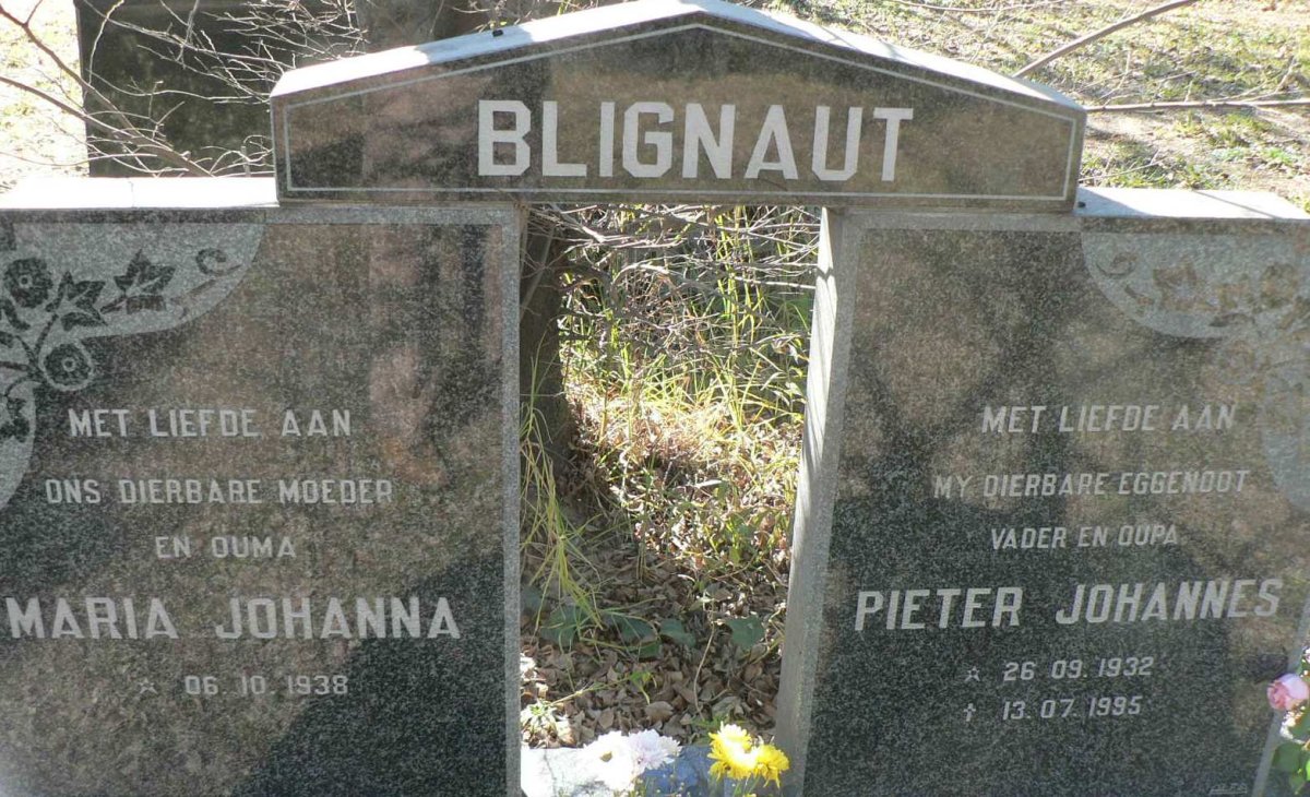 BLIGNAUT Pieter Johannes 1932-1995 &amp; Maria Johanna 1938-
