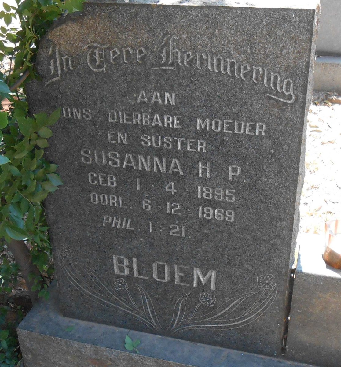 BLOEM Susanna H.P. 1895-1969