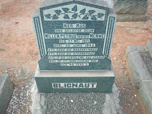 BLIGNAUT Willem Petrus van der Merwe 1921-1945