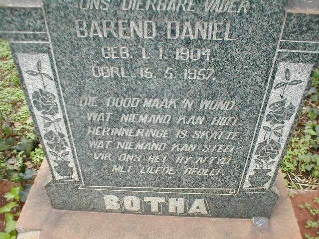 BOTHA Barend Daniel 1904-1957