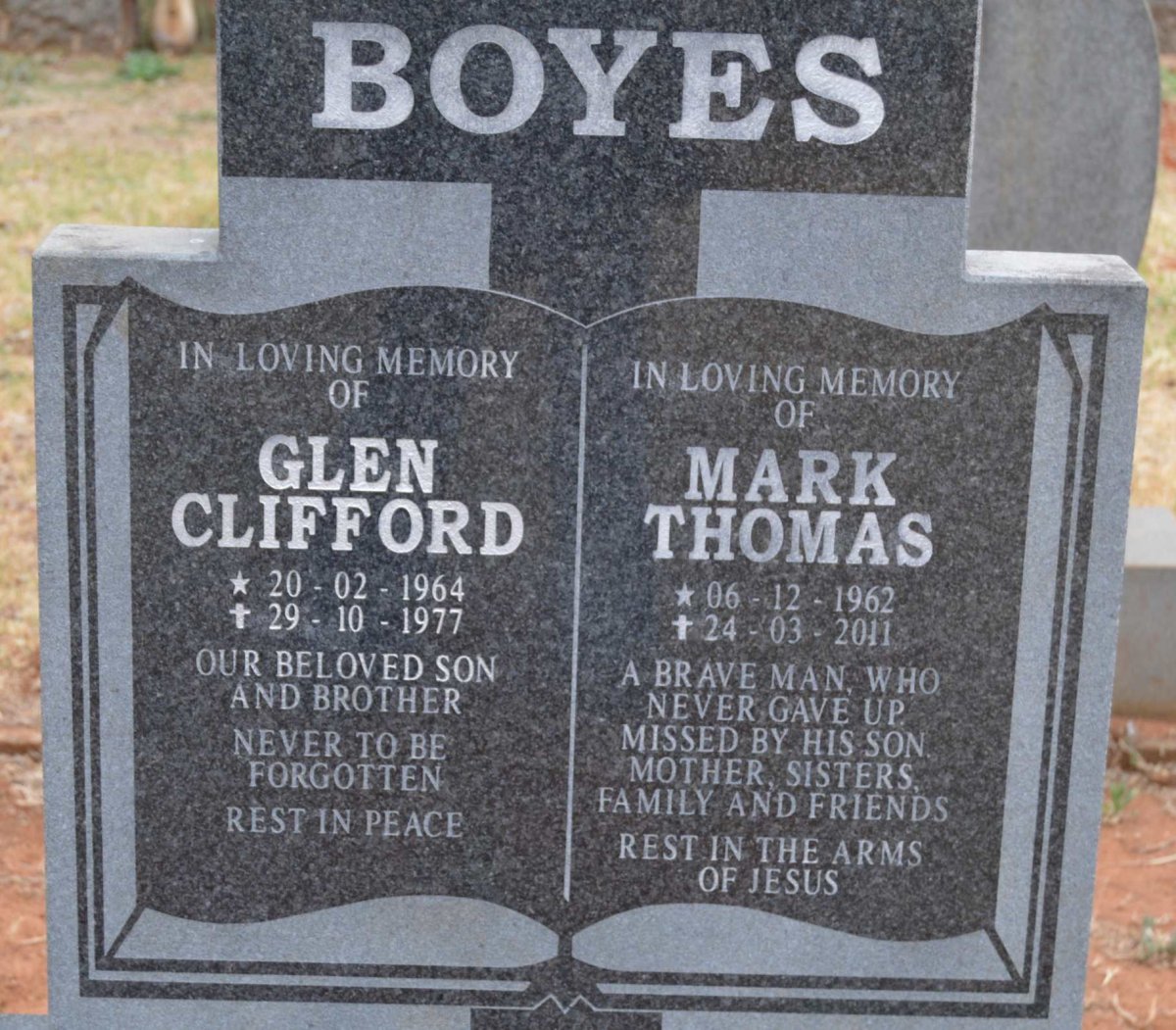 BOYES Mark Thomas 1962-2011 :: BOYES Glen Clifford 1964-1977