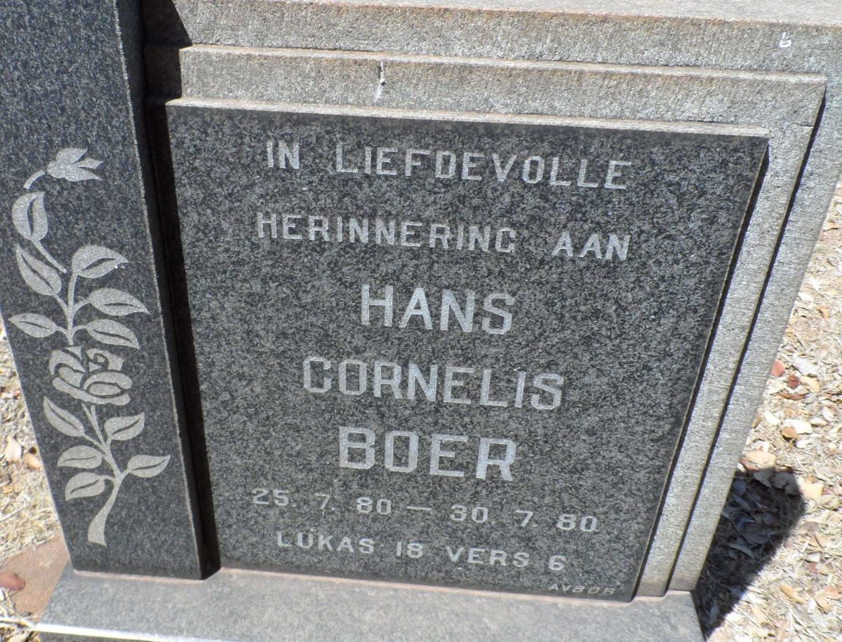 BOER Hans Cornelis 1980-1980