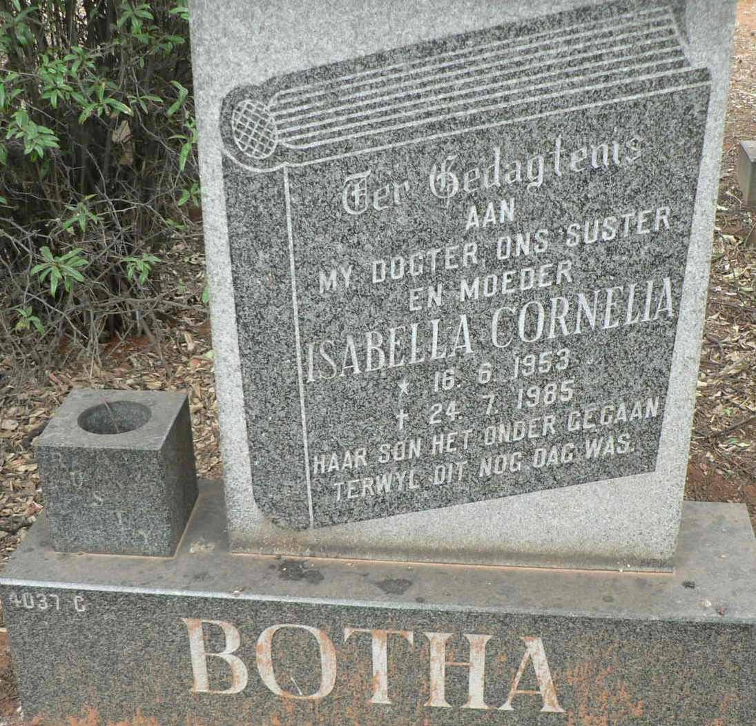 BOTHA Isabella Cornelia 1953-1985