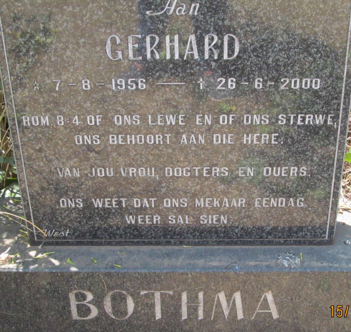 BOTHMA Gerhard 1956-2000