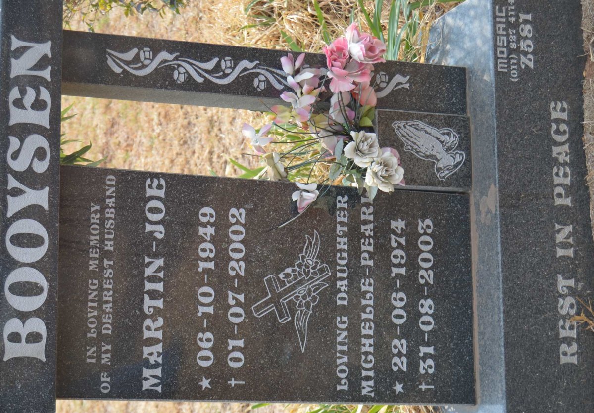 BOOYSEN Martin-Joe 1949-2002 :: BOOYSEN Michelle-Pearl 1974-2003