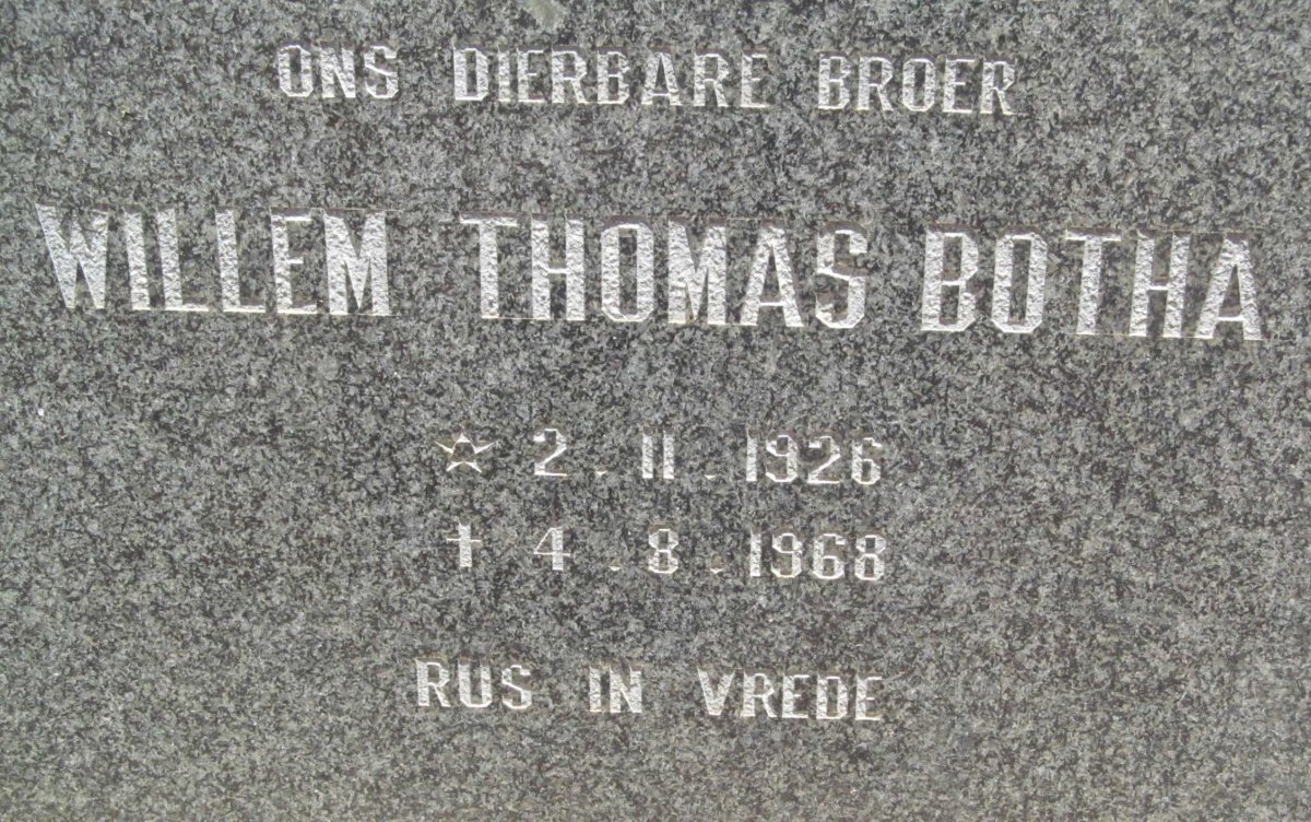 BOTHA Willem Thomas 1926-1968