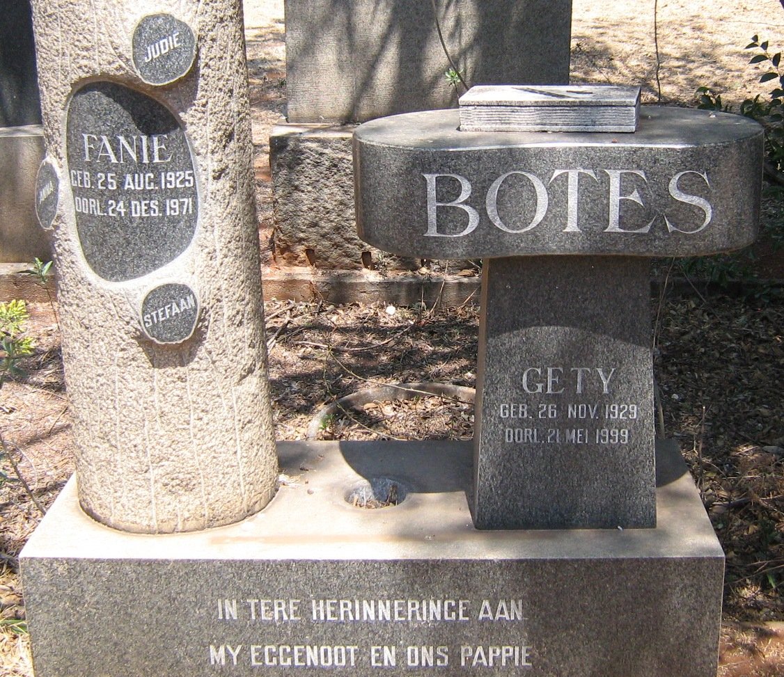 BOTES Fanie 1925-1971 &amp; Gety 1929-1999