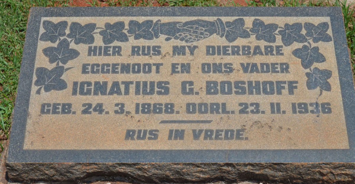 BOSHOFF Ignatius G. 1868-1936