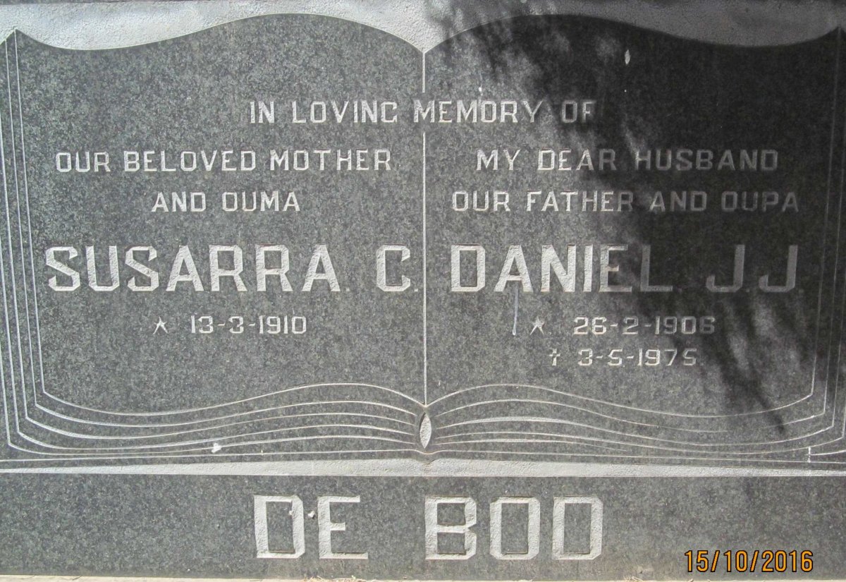 BOD Daniel J.J., de 1906-1975 &amp; Susarra C. 1910-