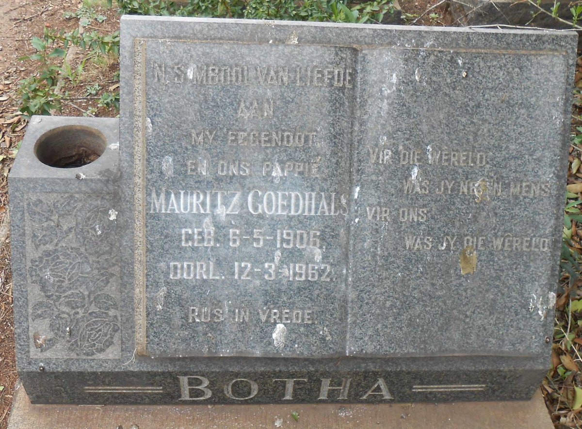 BOTHA Mauritz Goedhals 1906-1962