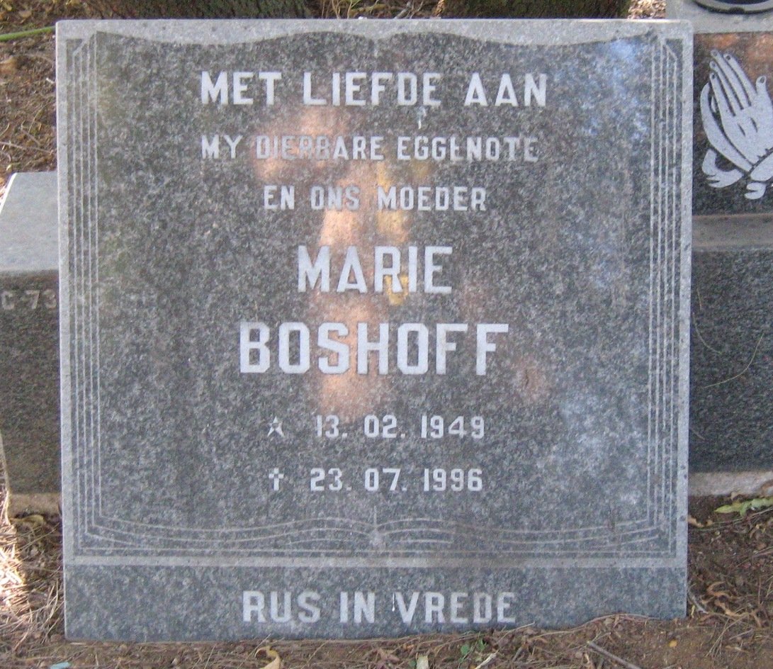 BOSHOFF Marie 1949-1996