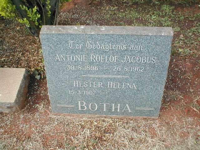 BOTHA Antonie Roelof Jacobus 1896-1962 &amp; Hester Helena 1907-