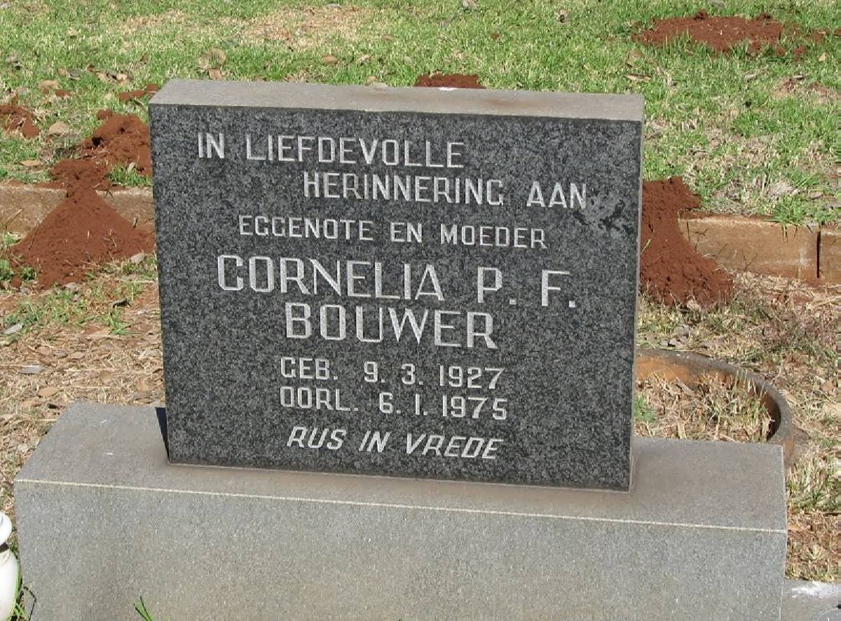 BOUWER Cornelia P.F. 1927-1975