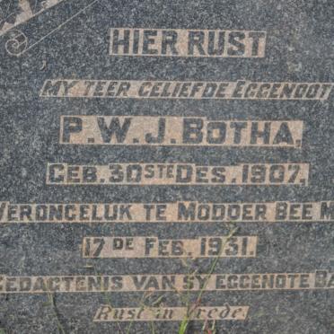 BOTHA P.W.J. 1907-1931
