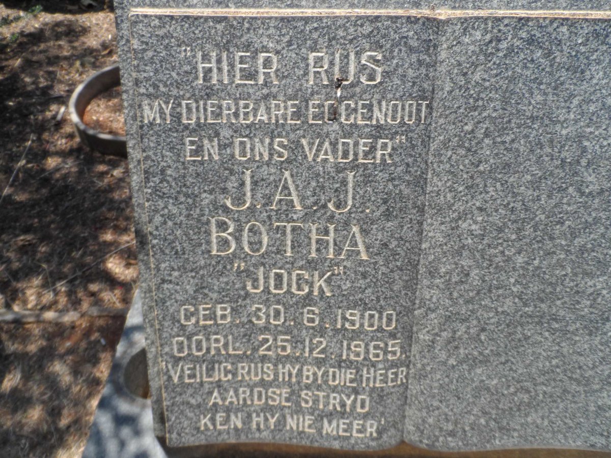 BOTHA J.A.J. 1900-1965