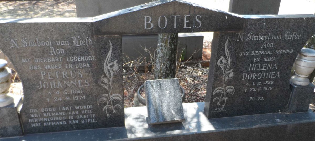 BOTES Petrus Johannes 1891-1974 &amp; Helena Dorothea 1896-1978