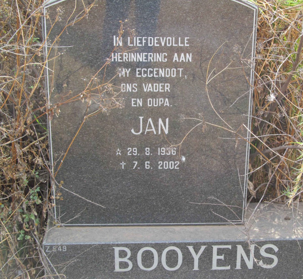 BOOYENS Jan 1936-2002