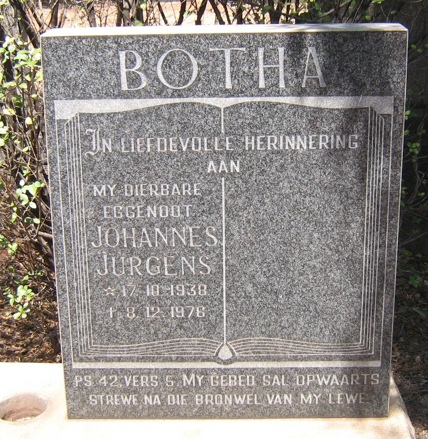 BOTHA Johannes Jurgens 1938-1976