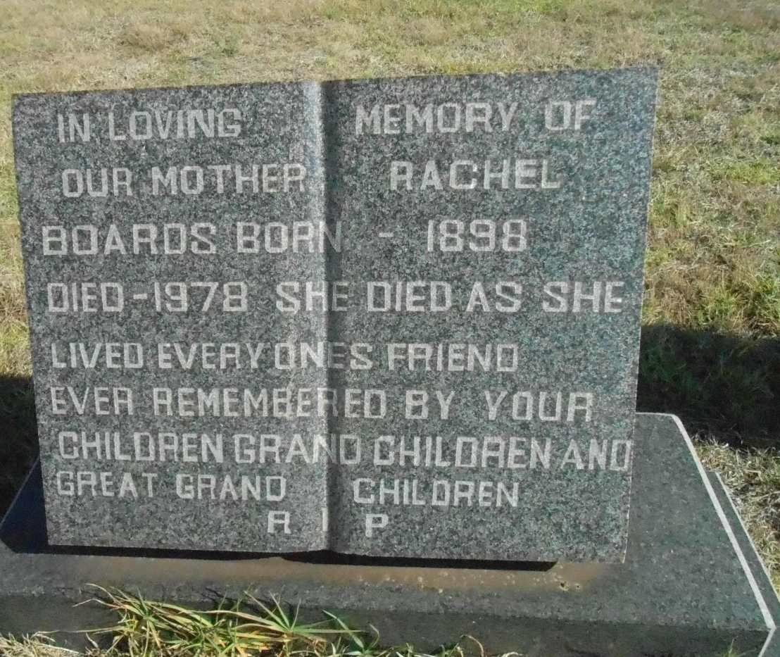 BOARDS Rachel 1898-1978