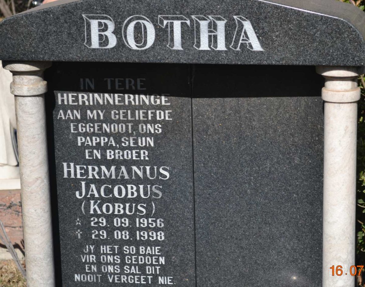 BOTHA Hermanus Jacobus 1956-1998